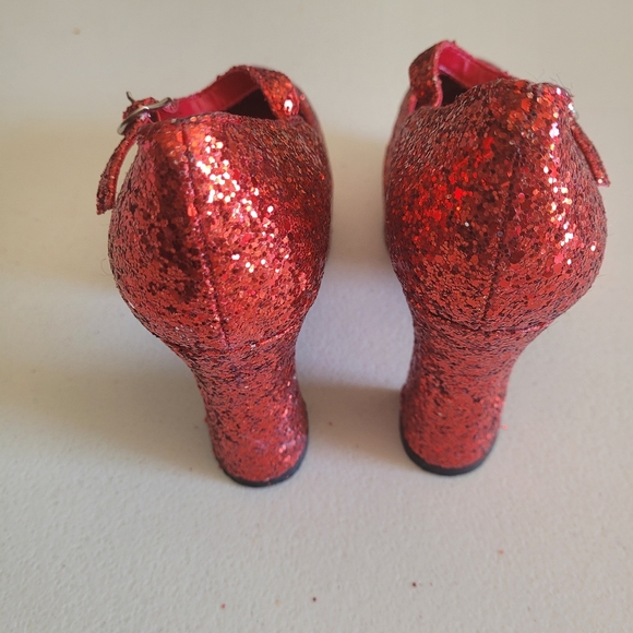 Red Glitter Platforms Mary Jane Shoes for Women's Size 7/7.5 - Picture 6 of 9